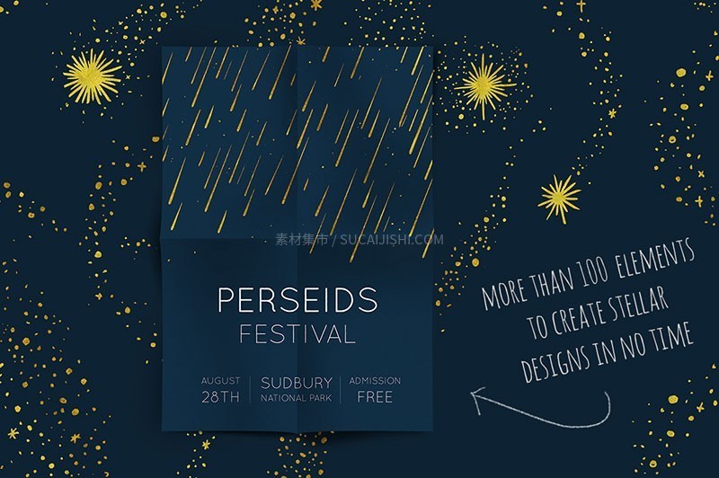 碎金星座星空背景AI矢量装饰素材